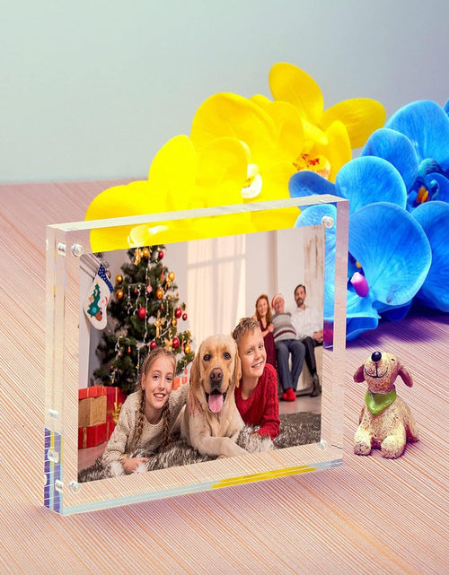 Load image into Gallery viewer, 4X4 Picture Frame, Clear Double Sided Acrylic Photo Frames with Gift Box Package
