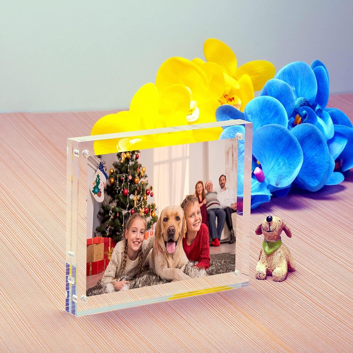 4X4 Picture Frame, Clear Double Sided Acrylic Photo Frames with Gift Box Package