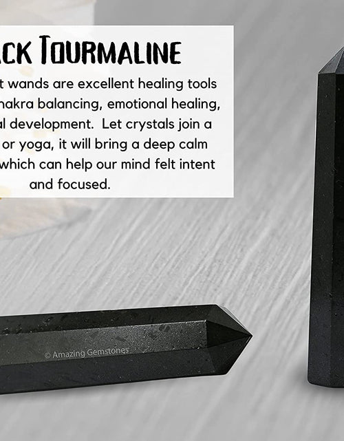 Load image into Gallery viewer, Black Tourmaline Crystal Towers ~ Natural Healing Crystal Point Obelisk for Reiki Healing and Crystal Grid (3&quot; to 4&quot; INCH)
