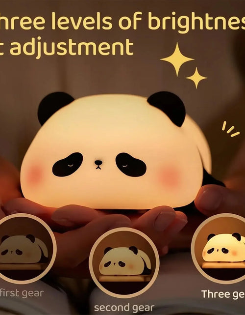 Load image into Gallery viewer, LED Panda Silicone Lamp Rechargeable Eye Protection Lamp Pat Night Lights Dimming Sleep Bedside Lamp Birthday Gift Bedroom Decor
