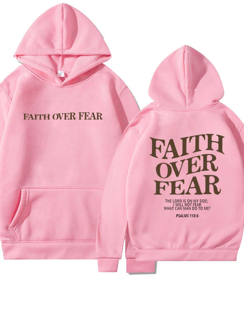 Load image into Gallery viewer, Faith over Fear Christian Hoodie Christian Sweatshirt Jesus Hoodie Trendy Hoodie Bible Verse Shirt Unisex Aesthetic Clothes
