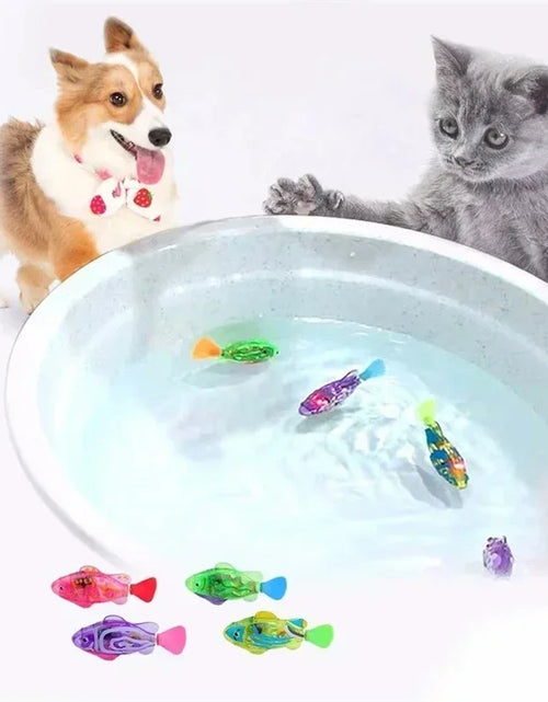 Load image into Gallery viewer, Cat Toys Interactive Robot Fish LED Lighted Water Activated Cat Electric Swimming Fish Toy Kitten Cat Fish Toy with LED Light
