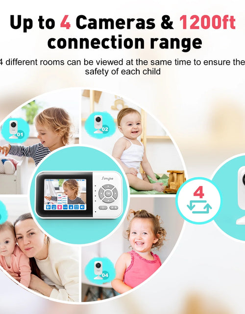 Load image into Gallery viewer, Upgrate Video Baby Monitor,Wifi Baby Camera,2.8&quot; LCD Display and App Control,1200Ft Long Range,2 Way Talk,Auto Night Vision,Sound Alert,Vox,Temperature Sensor 5 Lullabies Feeding Remind
