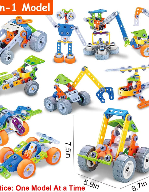 Load image into Gallery viewer, 10 in 1 STEM Toys for 5 6 7 8+ Year Old Boy Birthday Gifts Building Toys for Kids Ages 4-8 5-7 6-8 Educational Stem Activities Robot Toy for Boys 4-6 4-7 Build and Play Construction Set Creative Games
