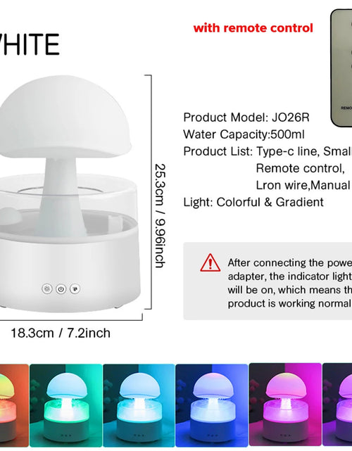 Load image into Gallery viewer, Mushroom Cloud Rain Humidifier Relaxing Raindrop Aromatherapy Machine Ultrasonic Atomization Humidification Colorful Night Light
