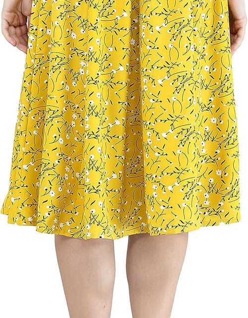 Load image into Gallery viewer, Women&#39;S Casual High Elastic Waist Floral Print Pleated Skirt Midi Skirt
