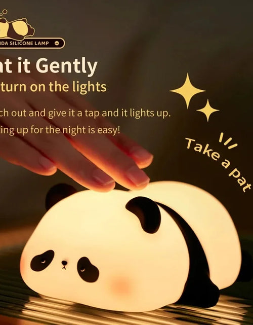 Load image into Gallery viewer, LED Panda Silicone Lamp Rechargeable Eye Protection Lamp Pat Night Lights Dimming Sleep Bedside Lamp Birthday Gift Bedroom Decor
