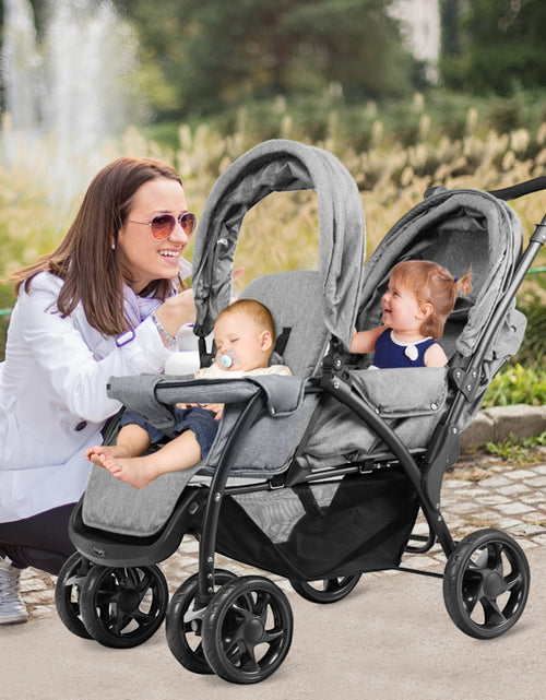 Load image into Gallery viewer, Foldable Lightweight Front Back Seats Double Baby Stroller
