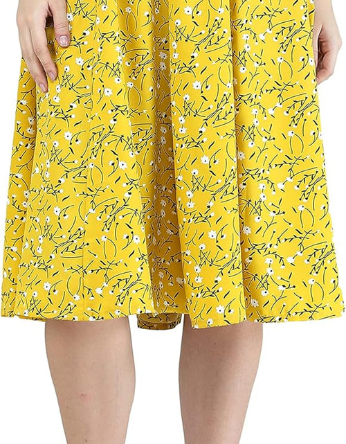 Load image into Gallery viewer, Women&#39;S Casual High Elastic Waist Floral Print Pleated Skirt Midi Skirt
