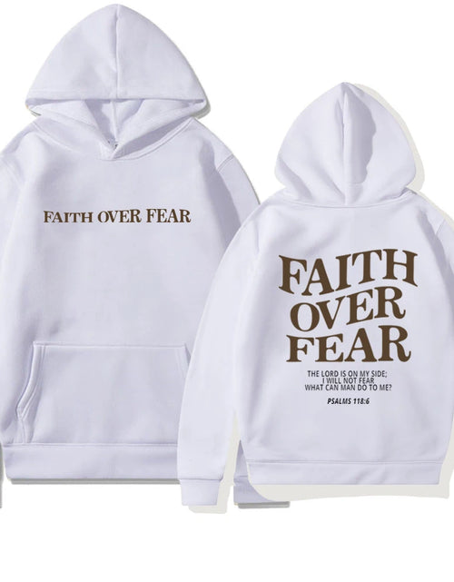 Load image into Gallery viewer, Faith over Fear Christian Hoodie Christian Sweatshirt Jesus Hoodie Trendy Hoodie Bible Verse Shirt Unisex Aesthetic Clothes
