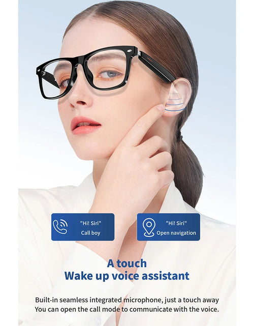 Load image into Gallery viewer, Camera Smart Glasses Bluetooth Call Voice Assistant Listen Music Glasses Smart Sports Polarized Sunglasses Anti-Blue Eyeglasses
