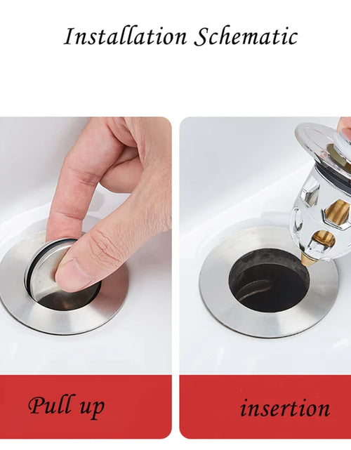 Load image into Gallery viewer, Sink Plug Bathroom Pop up Sink Stopper Universal Pop up Drain Plug Washbasin Sink Stopper Filter Bathtub Basin Cover Strainer
