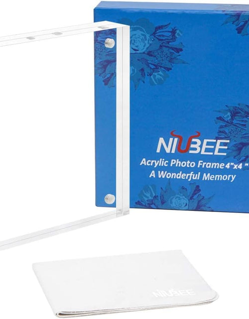 Load image into Gallery viewer, 4X4 Picture Frame, Clear Double Sided Acrylic Photo Frames with Gift Box Package
