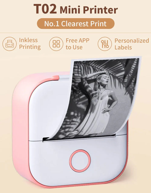 Load image into Gallery viewer, Portable Mini Thermal Printer T02 Mini Pocket Label Printer DIY Self-Adhesive Sticker Label Machine Various Label Paper
