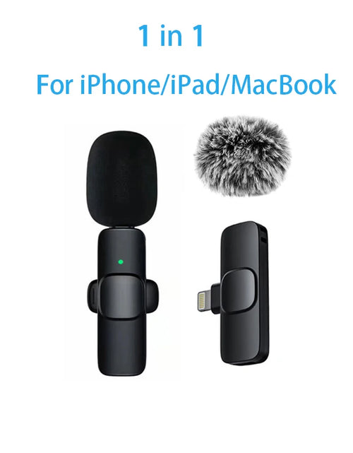 Load image into Gallery viewer, New Wireless Lavalier Microphone Portable Audio Video Recording Mini Microphone for Iphone Android PC Camera Live Gaming Phone
