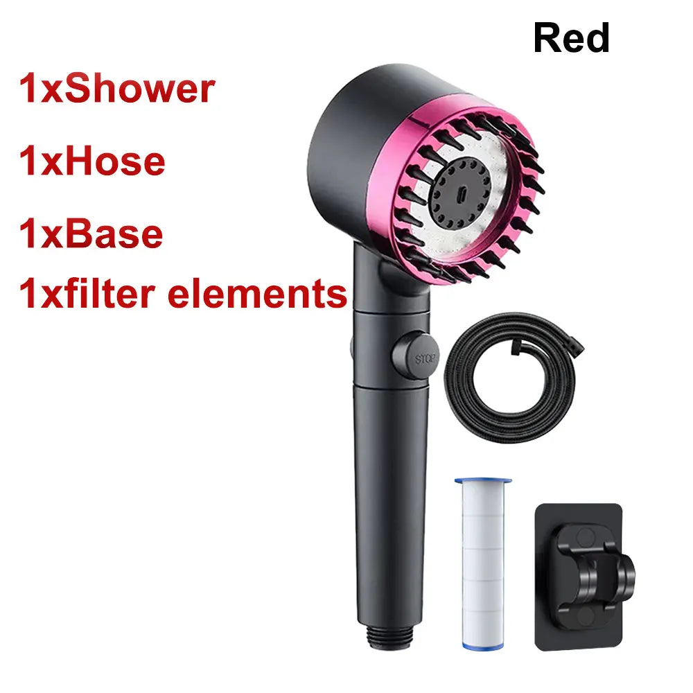 High Pressure Showerhead 4 Modes Water Saving Pressurized Shower Head Massage and Skin Beauty Multifunctional Shower Head