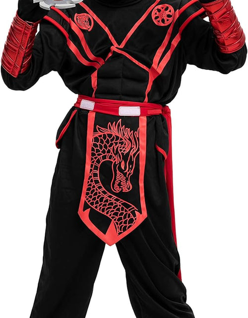 Load image into Gallery viewer, Ninja Dragon Red Costume Outfit Set for Kids Halloween Dress up Party
