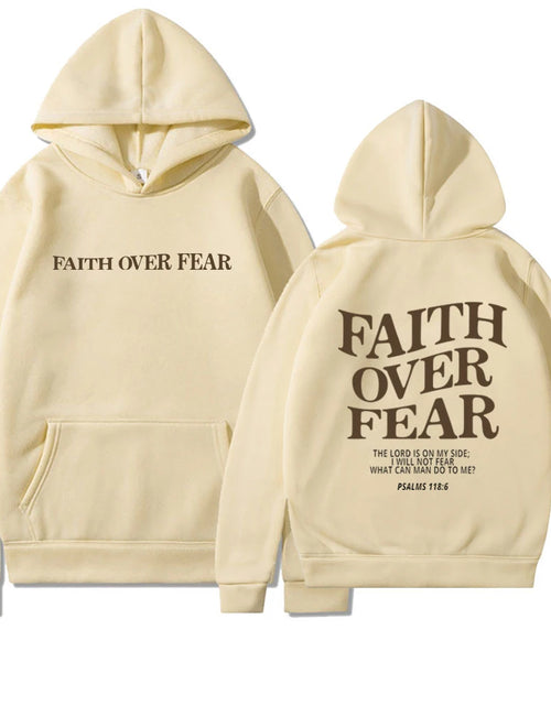 Load image into Gallery viewer, Faith over Fear Christian Hoodie Christian Sweatshirt Jesus Hoodie Trendy Hoodie Bible Verse Shirt Unisex Aesthetic Clothes
