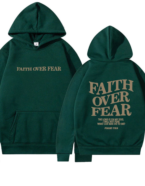 Load image into Gallery viewer, Faith over Fear Christian Hoodie Christian Sweatshirt Jesus Hoodie Trendy Hoodie Bible Verse Shirt Unisex Aesthetic Clothes
