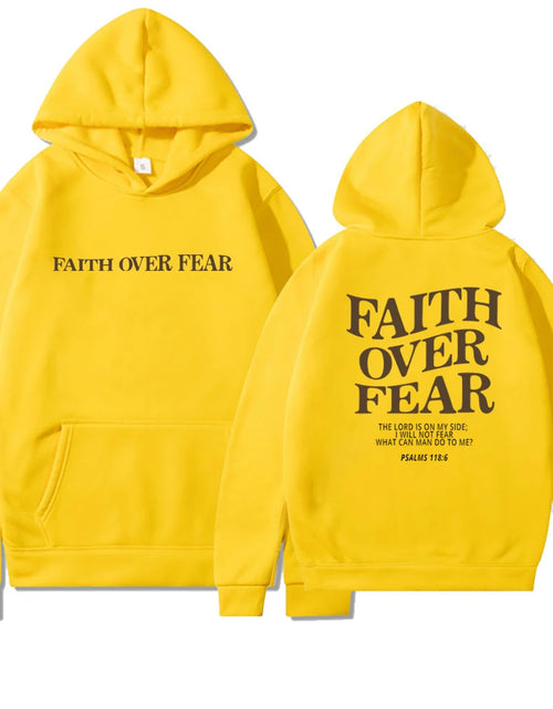 Load image into Gallery viewer, Faith over Fear Christian Hoodie Christian Sweatshirt Jesus Hoodie Trendy Hoodie Bible Verse Shirt Unisex Aesthetic Clothes
