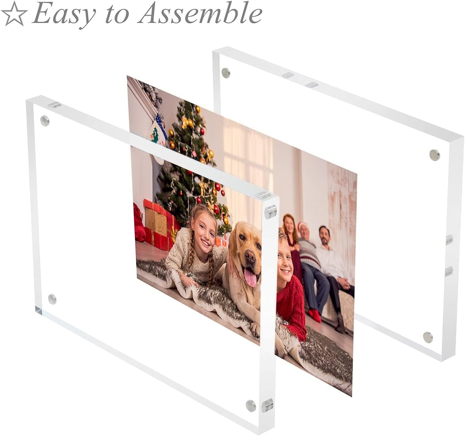 4X4 Picture Frame, Clear Double Sided Acrylic Photo Frames with Gift Box Package