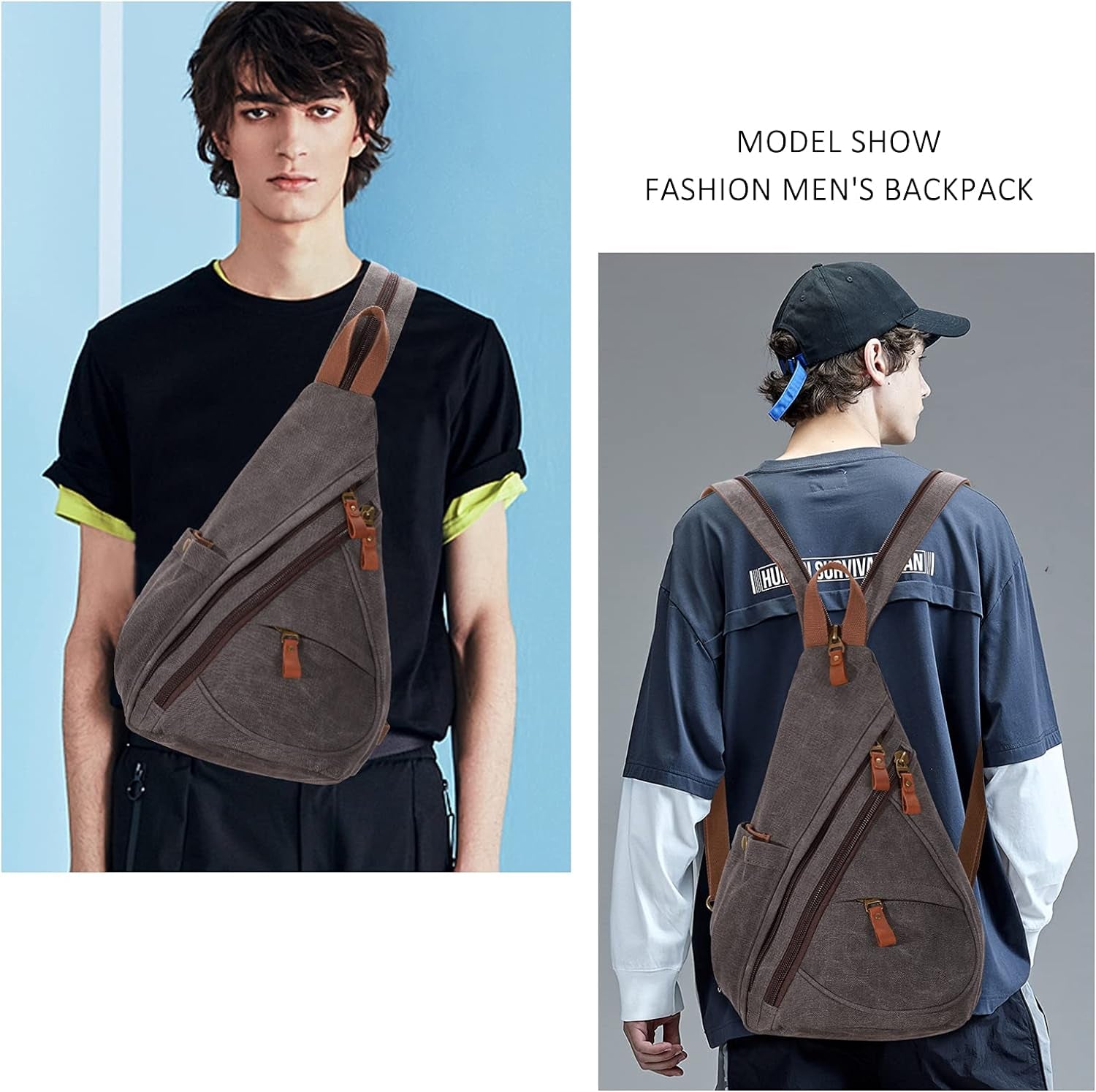 Sling Bag - Small Crossbody Backpack Shoulder Casual Daypack Rucksack for Men Women