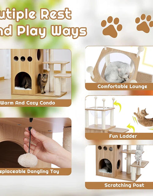 Load image into Gallery viewer, Tavion 51.2&quot; Wood Cat Trees,Cat Tower,Cat Trees for Large Cats
