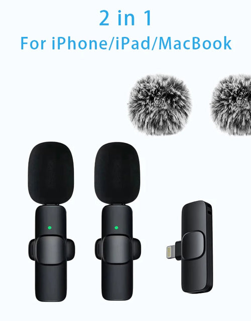 Load image into Gallery viewer, New Wireless Lavalier Microphone Portable Audio Video Recording Mini Microphone for Iphone Android PC Camera Live Gaming Phone
