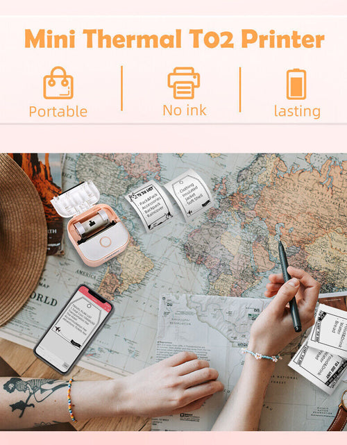 Load image into Gallery viewer, Phomemo T02 Portable Pocket Mini Thermal Printer Photo Label Sticker Bluetooth
