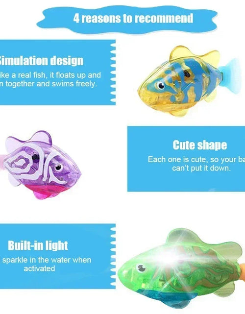 Load image into Gallery viewer, Cat Toys Interactive Robot Fish LED Lighted Water Activated Cat Electric Swimming Fish Toy Kitten Cat Fish Toy with LED Light
