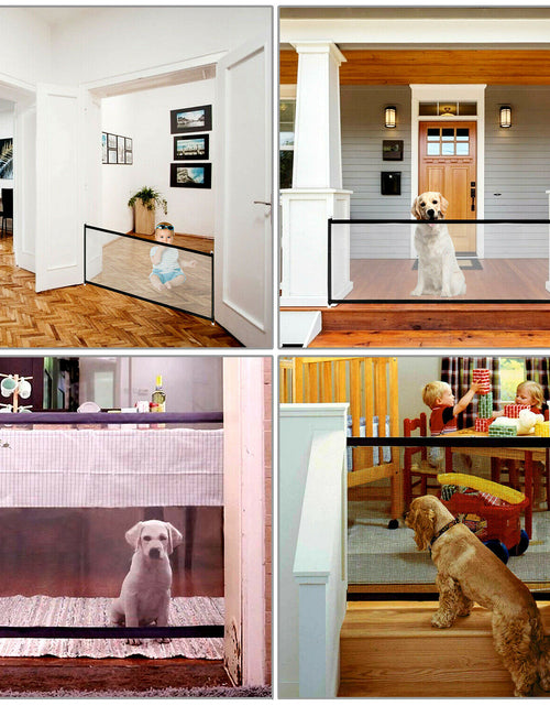 Load image into Gallery viewer, Pets Dog Cat Baby Safety Gate Mesh Fence Magic Portable Guard Net Stairs Doors
