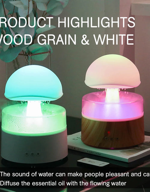 Load image into Gallery viewer, Mushroom Cloud Rain Humidifier Relaxing Raindrop Aromatherapy Machine Ultrasonic Atomization Humidification Colorful Night Light
